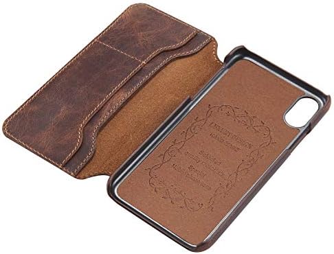 Многофункционална чанта-кобур за мобилен телефон от телешка кожа с хоризонтална панти капак от Маслен восък