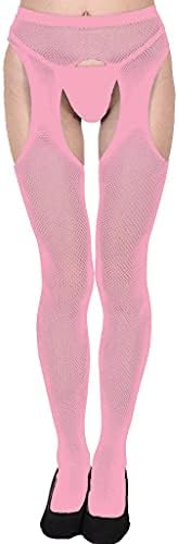 Чорапи в Окото Свързани с Дизайн, Класически Чорапогащи Чорапогащи в рибарска мрежа, Чорапи до Бедрото, Черни,