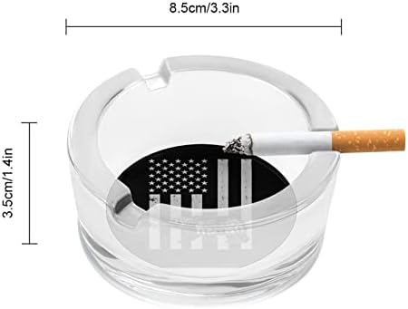 Американски Флаг California Bear Стъклен Пепелник за Цигари и Пури Класически Кръгли Пепелници от Прозрачен