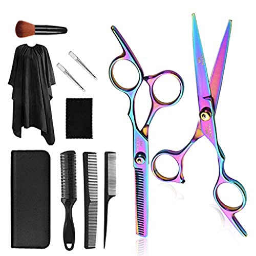 Комплекти Ножици за Подстригване, 11 бр., Професионален Набор от Ножица за Подстригване на коса с помощта на