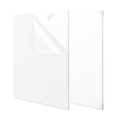 (2 опаковки) Прозрачни акрилни листове с дебелина 1/8 инча - Предварително нарязани листове плексиглас 12 x