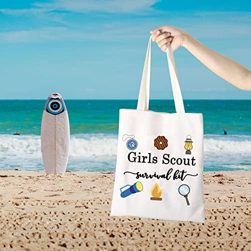 GJTIM Подарък за момичетата-скаути Подарък За лидер на Скаутите Комплект за Оцеляване Момичета-Скаути Забавно Холщовая Чанта-Тоут Аксесоари (Чанта-тоут за момичета-с