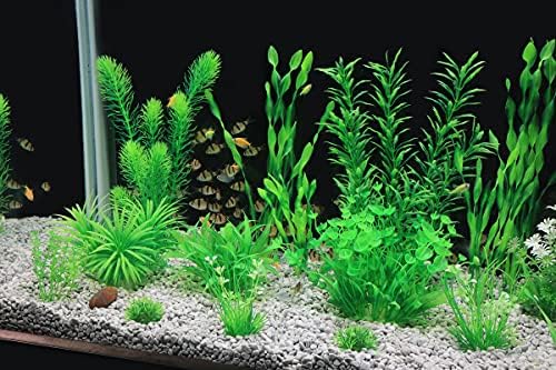 Растения аквариум MyLifeUNIT, 20 Опаковки Изкуствени Аквариумни Растения за Декорация на Аквариум (Зелен)