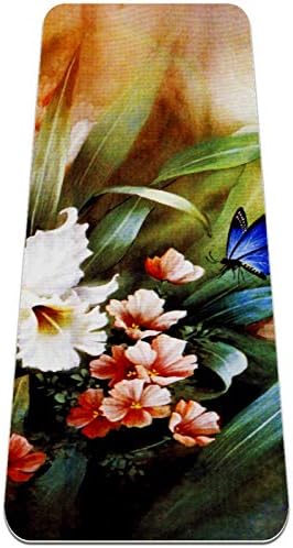 Пеперуда Siebzeh с цветя рисувани живопис с маслени, по-дебела подложка за йога Премиум-клас, в екологично Чист