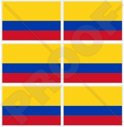 Колумбия Флаг Колумбия, Южна Америка 40 mm (1,6 ), винил Мини Стикер за мобилни телефони, ваденки x6
