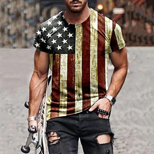 BEUU Мъжки Солдатские Тениски с къс Ръкав, Патриотичен Ретро Американски Флаг, плътно Прилепнали Тениски, Ежедневни
