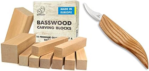 Нож за дърворезба BeaverCraft, Строгальный Нож за Начинаещи C18, Определени Блокове за Резба по Липа BW10